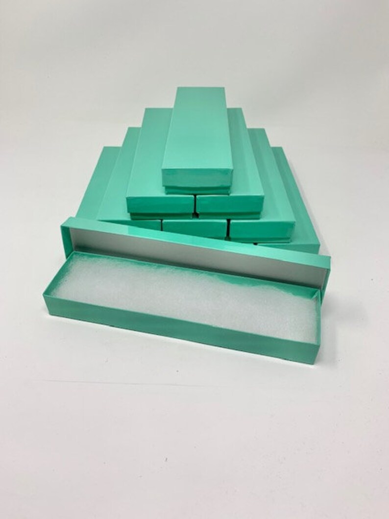 20 Count Teal Blue Boxes Cotton Filled Bracelet Boxes Etsy