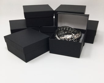 10 Pack - Matte Black Jewelry Boxes (3.75x3.75x2in.)