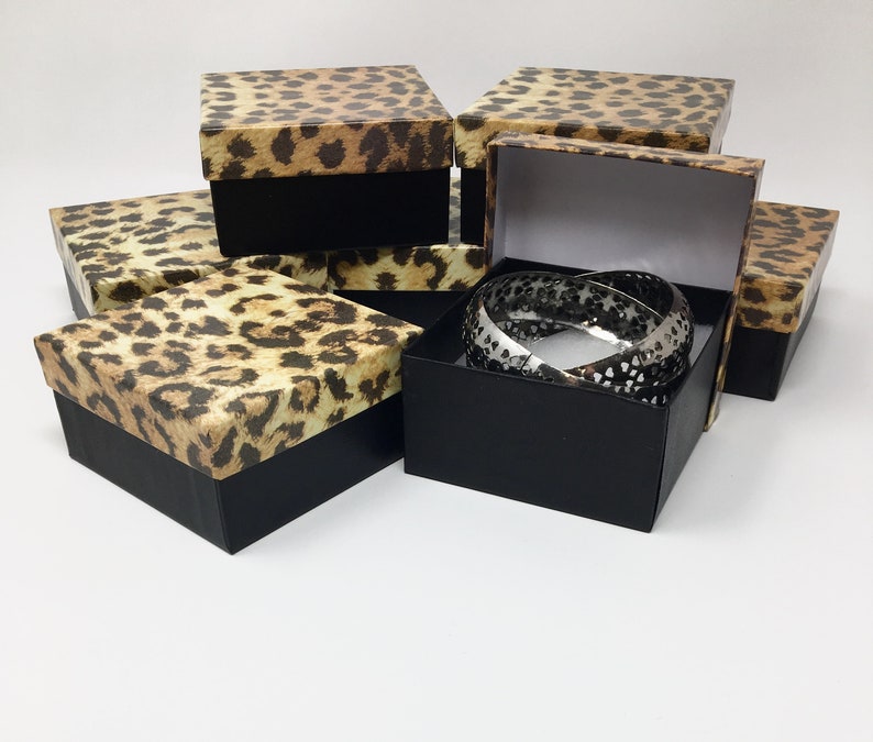 10 Pack LEOPARD Print Gift Boxes 3.75 x 3.75n x 2 in // VERY Etsy