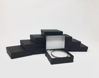 100 Pack Matte Black Boxes (3.5 x 3.5 x 1 in) // ECONOMY SIZE //