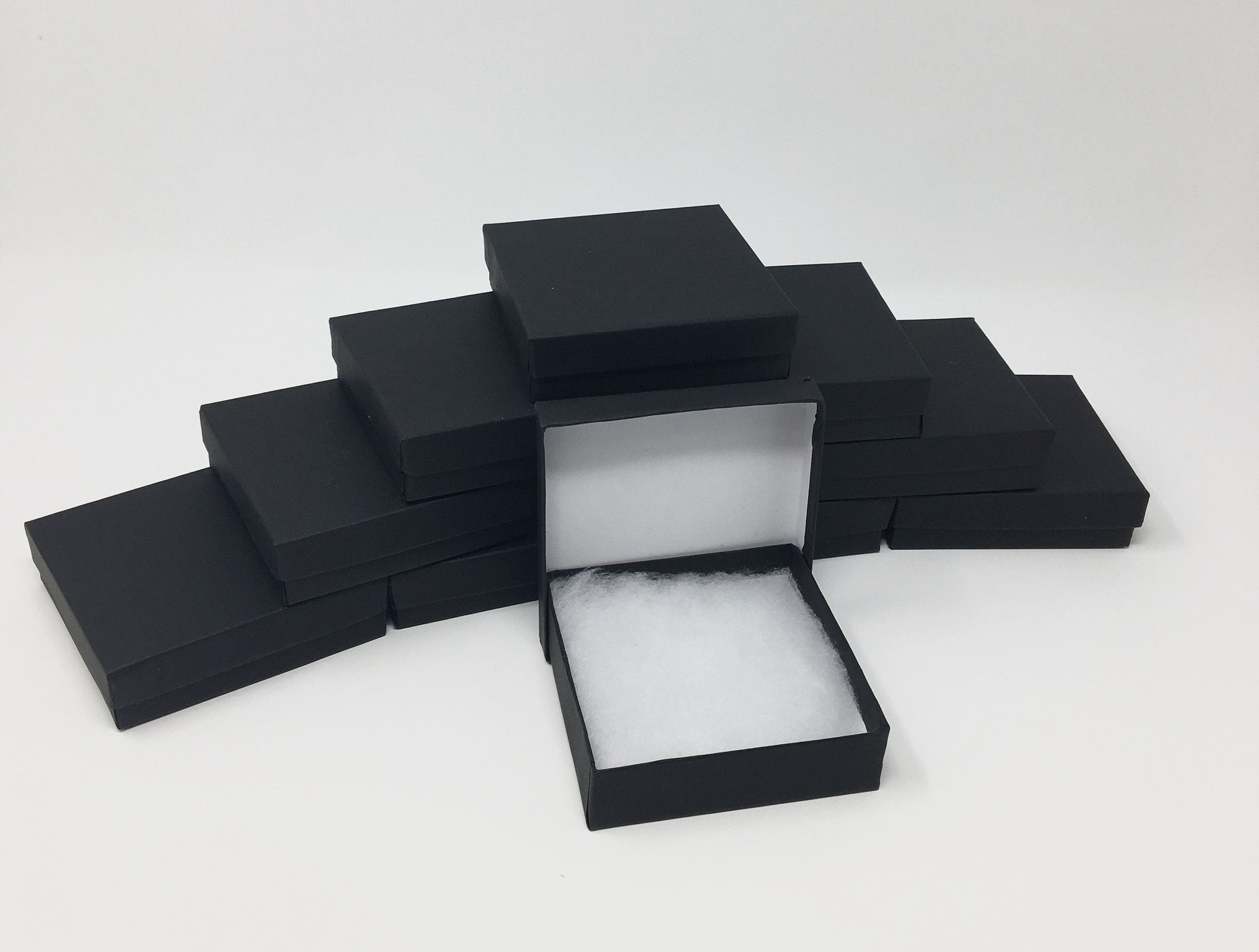 100 Pack Matte Black Boxes 3.5 x 3.5 x 1 in // ECONOMY SIZE Etsy