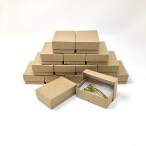 100 Pack Kraft Boxes (2.5 x 1.5 x 1 in) // ECONOMY SIZE