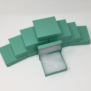 Teal Blue Boxes 20-count 3.5 x 3.5 x 1 in. Square Cotton Filled Boxes image 2