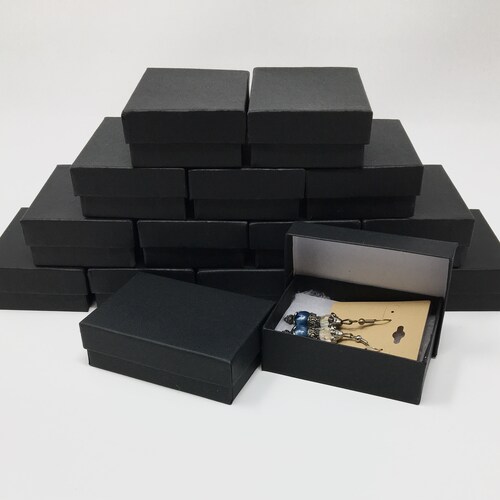 10 Pack Black Matte Jewelry Boxes Etsy