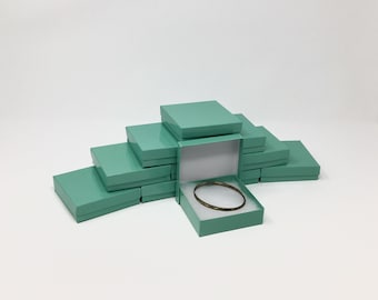 100 Pack Teal Blue Boxes (3.5 x 3.5 x 1 in) // ECONOMY SIZE //