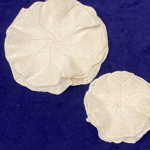 5 Vintage Hand Crocheted Cotton Lace Doilies & 5 Cocktail Coaster Doilies
