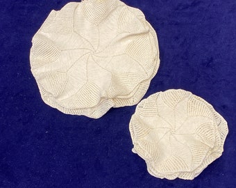 5 Vintage Hand Crocheted Cotton Lace Doilies & 5 Cocktail Coaster Doilies
