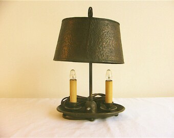 One of a Kind Arts & Crafts Hammered Copper Lamp c. 1900-1940