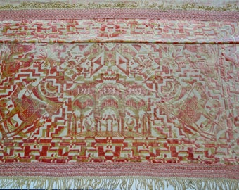 Art Deco Italian Silk Cut Velvet Wall Hanging or Bed Spread