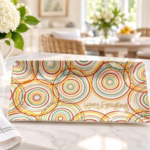 Happy Everything! Rectangular Serving Tray by Laura Johnson | Coton Colors Collection | Multicolor Circles Pattern