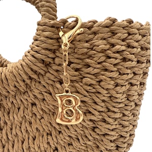 Vergoldeter Monogramm-Taschenanhänger / Taschenanhänger für den Schlüsselbund
