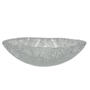 Mikasa Clear Textured Crystal Serving Bowl – 11.75” – Heavy Cut Glass Look – Vintage Modern Centerpiece