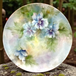 Hand Painted HR Germany Porcelain Plate – Lynn von Spreckelsen Floral Art, Vintage 20th Century