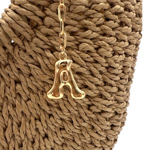 Vergoldeter Monogramm-Taschenanhänger / Taschenanhänger - Trendiges Schlüsselanhänger-Accessoire