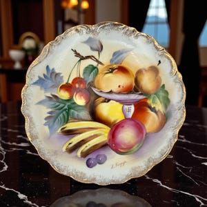 Vintage Handpainted Fruit Porcelain Plates - Etsy
