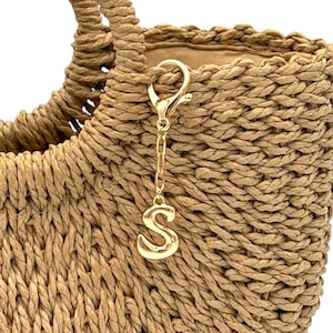 Vergoldeter Monogramm-Taschenanhänger / Taschenanhänger für den Schlüsselbund