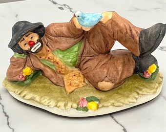 Vintage Flambro Emmett Kelly Jr. Collection Clown Sweeping With