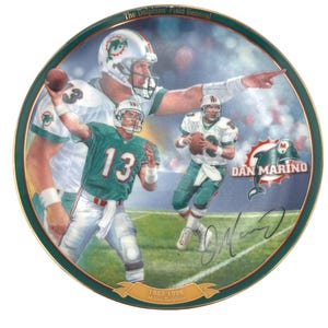 Vintage Dan Marino Commemorative Plate | 2000 Bradford Exchange Dolphins Field General