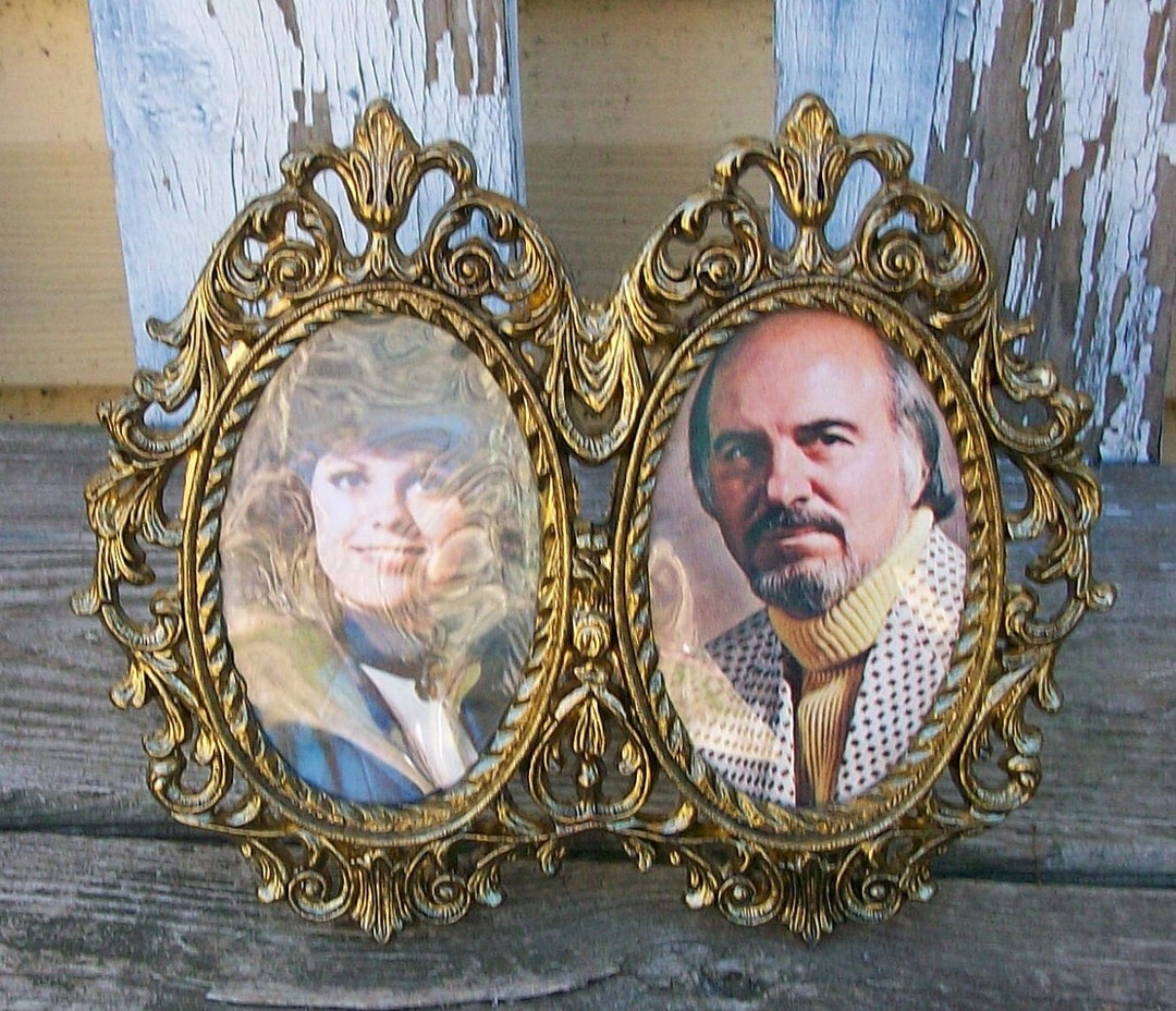 Vintage Gold Ornate Metal Double Frame Made in Italy - Etsy