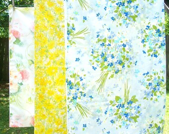 Vintage Yellow Blue Pink Floral Pillowcases Your Choice