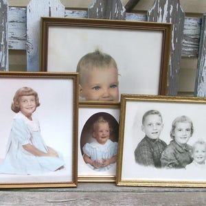Set of 4 Vintage Gold Wall Hanging Picture Frames for Gallery Wall, Wedding Decor, Nursery Decor