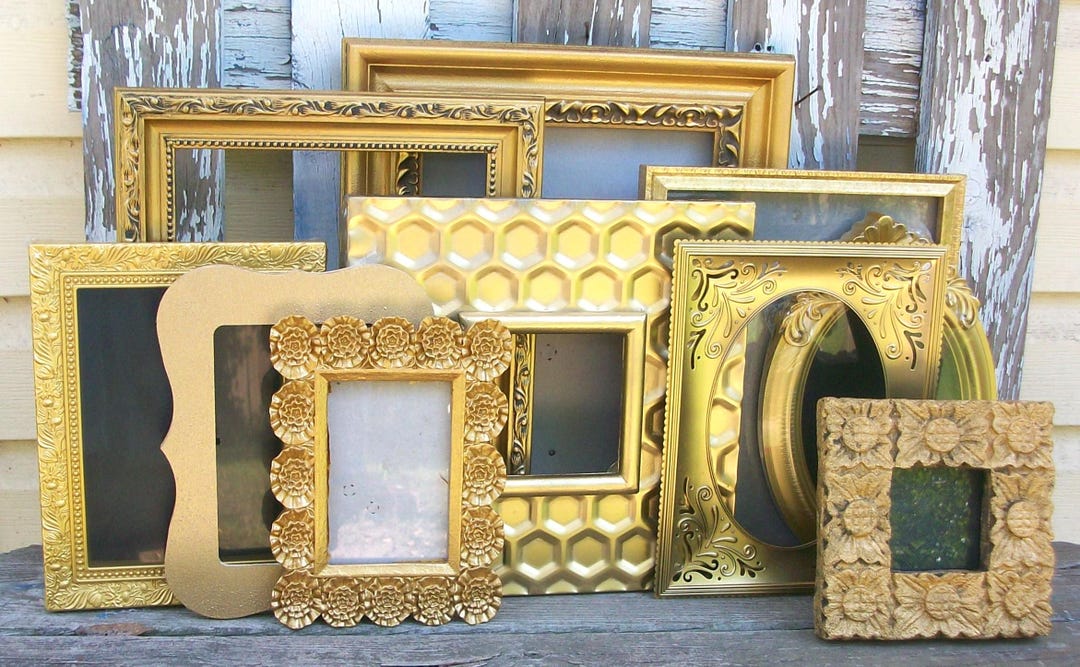 RESERVED FOR CSUMMRS Set of 10 New & Vintage Ornate Shades of Gold
