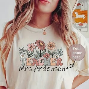 Personalized Teacher T-Shirt: Custom Apple Gift, Educator Appreciation