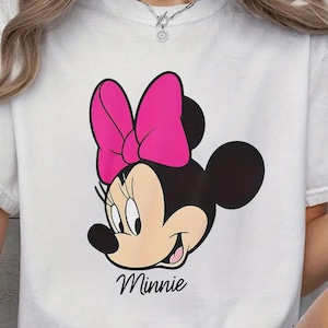 Minnie Mouse T-shirt, Disney Minnie Tee, Pink Bow Minnie Shirt, Disney Vacation Shirt, Classic Minnie Shirt for Women