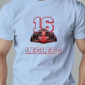 Charles Leclerc Ferrari F1 T-Shirt, Leclerc 16 Formula Racing Tee, Vintage Ferrari Motorsport Shirt, Formula One Fan Gift