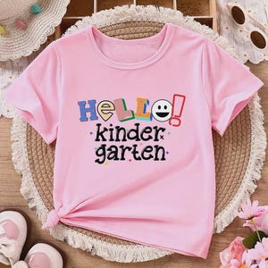 Camiseta de Hola Jardín de Infancia / Camiseta de Estudiante de Jardín de Infancia, Camiseta de Primer Día de Clases, Camiseta de Regreso a Clases, Camisetas de Jardín de Infancia, Camiseta de Estudiantes