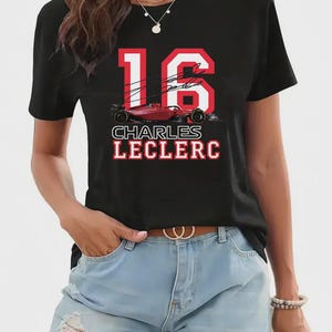 Charles Leclerc Ferrari F1 T-Shirt, Leclerc 16 Formula Racing Tee, Vintage Ferrari Motorsport Shirt, Formula One Fan Gift