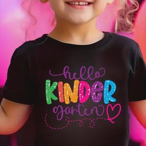 Camiseta de Hola Jardín de Infancia / Camiseta de Estudiante de Jardín de Infancia, Camiseta de Primer Día de Clases, Camiseta de Regreso a Clases, Camisetas de Jardín de Infancia, Camiseta de Estudiantes