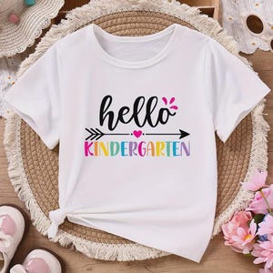 Camiseta de Hola Jardín de Infancia / Camiseta de Estudiante de Jardín de Infancia, Camiseta de Primer Día de Clases, Camiseta de Regreso a Clases, Camisetas de Jardín de Infancia, Camiseta de Estudiantes
