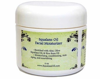 Squalane Facial Moisturizer with Aloe, Nut Free Face Cream For All Skin Types, Daily Use, Simple Ingredients