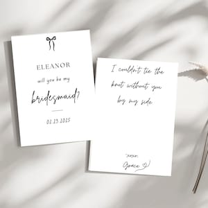 Modelo de convite de casamento editável com duas peças para convite de madrinha de casamento, para impressão e download digital