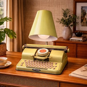 Vintage Berwin Typewriter Desk Lamp | Upcycled Midcentury Decor. Writer Gift ByDejaDesigns