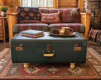 Vintage Green Luggage COFFEE TABLE. 1960's. MCM Local Pick Up in L.A. Only