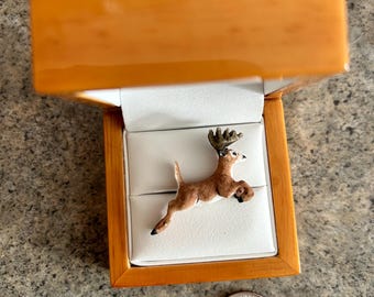 Deer White-Tailed Deer or Elk Pin Made of Elk Antler, Montana Handmade Hat or Lapel Pin