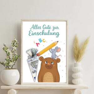 Regalo de dinero para el primer día de clases (PDF) / Vale imprimible / Idea de regalo de cono escolar / Tarjeta de efectivo DIY para niños