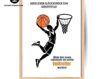 Basketball Money Gift Birthday | Funny Basketball Printable Card | Creative Cash Gift Idea for Boys & Men | Instant Download PDF