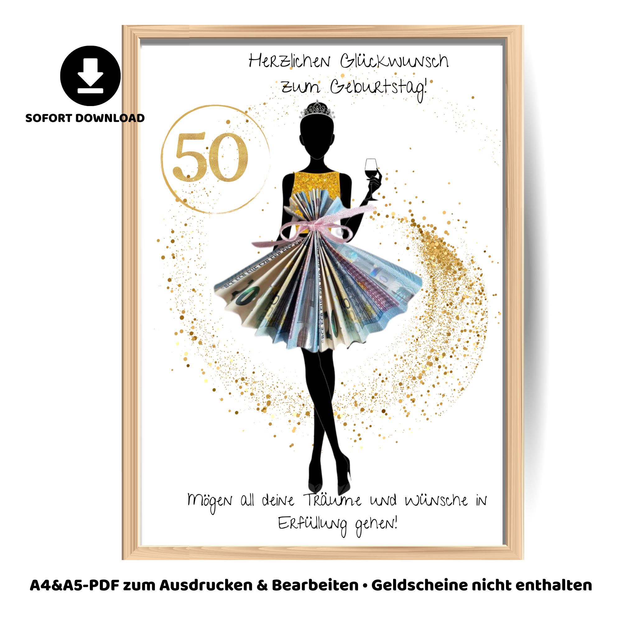 ELLE 50 ans! Spécial Anniversaire4冊 50th Birthday Cash Gift Poster: DIY Money Gift, Printable PDF