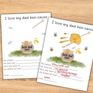 Afdrukbare knutselactiviteit Vaderdag handafdruk voor kleuters en kleuters, kinderhandafdruk aandenken, cadeau voor papa van Baby Toodler