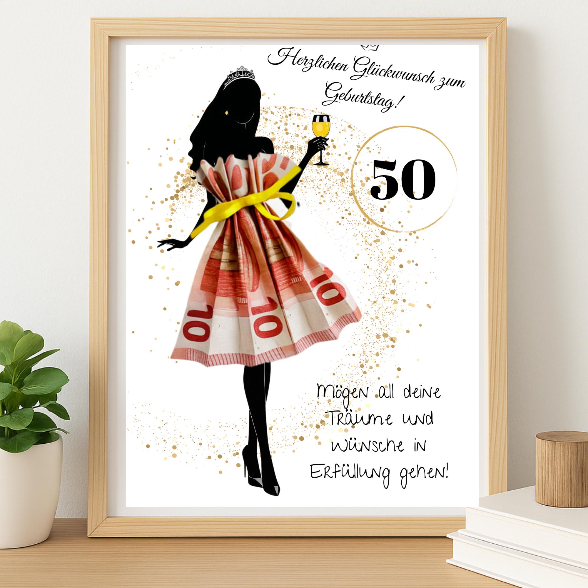 50th Birthday Cash Gift Poster: Wish Fulfillment DIY (digital