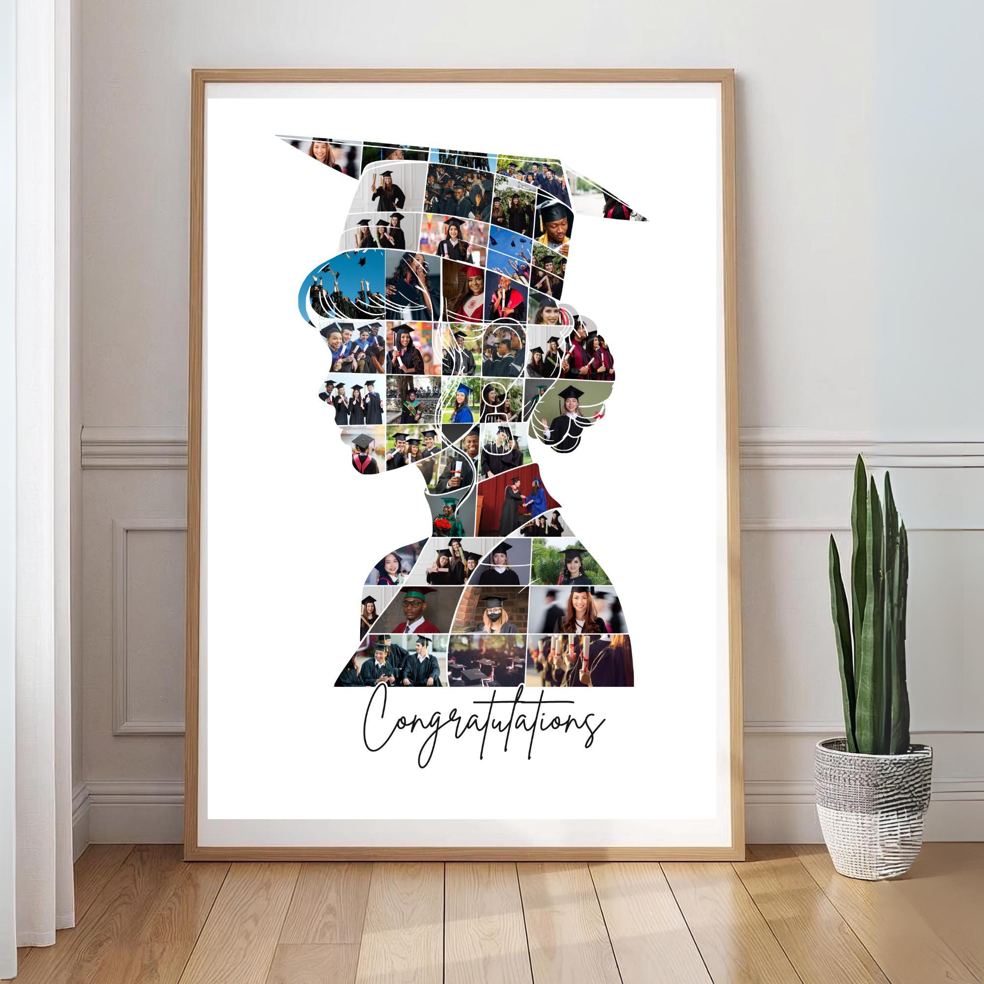 Graduation Girl Photo Collage Template, Editable Canva Graduation Gift ...