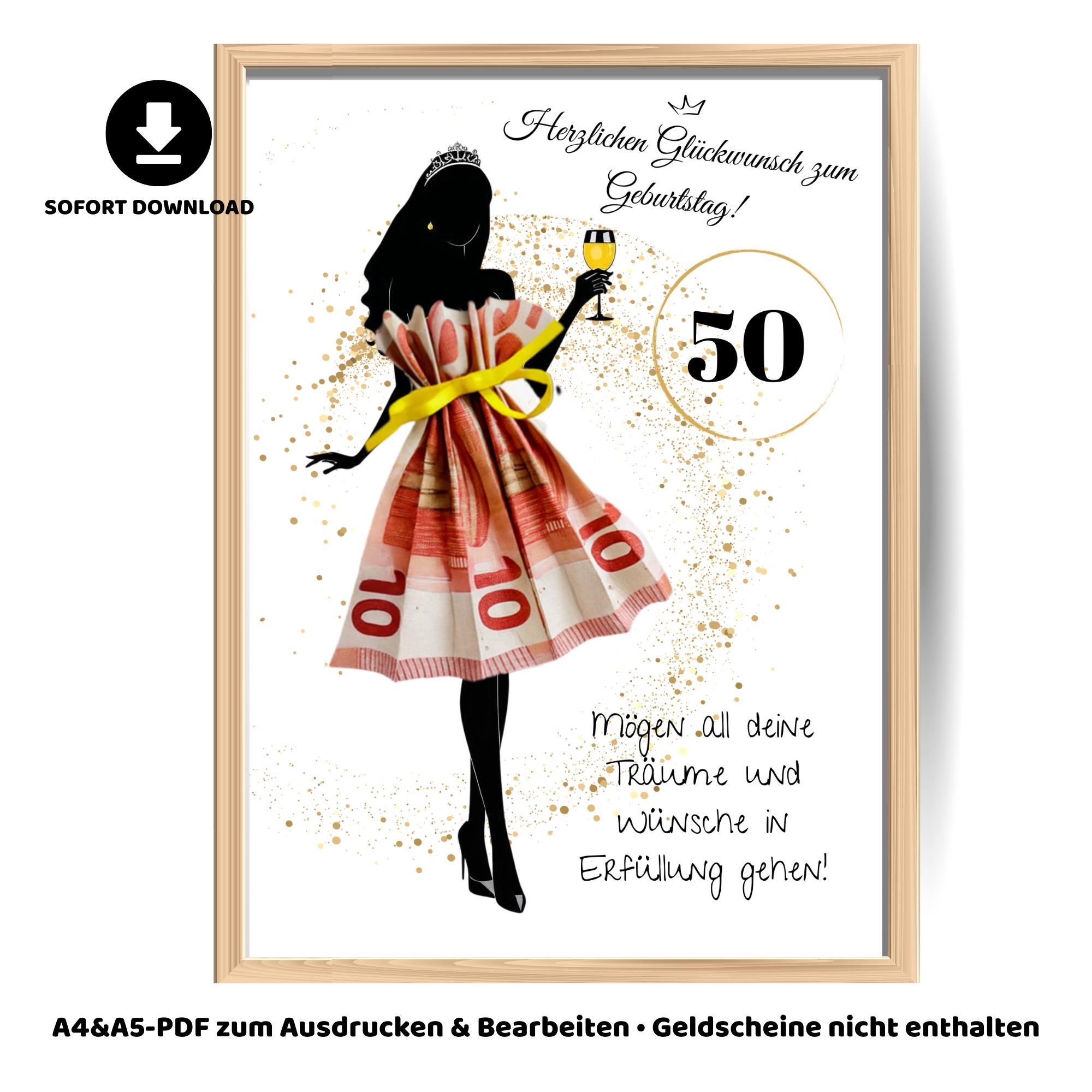 50th Birthday Cash Gift Poster: Wish Fulfillment DIY (digital