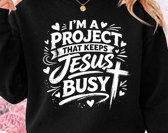 Soy el proyecto que mantiene ocupado a Jesús PNG, Coqueta religiosa moderna, Camiseta de iglesia, PNG religioso, PNG de escritura, PNG de Jesús, Descarga digital