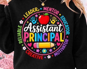Assistant Principal PNG, Retro Groovy AP Teacher Appreciation Gift, School Administrator Digital Download PNG Sublimation Design
