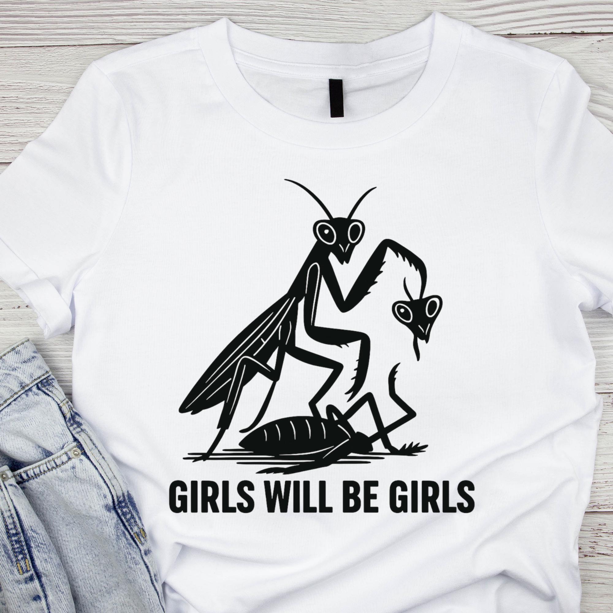Girls Will Be Girls PNG, Praying Mantis Clipart, Funny Dark Humor