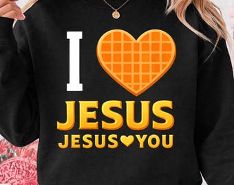 I Love Jesus Waffle Heart Png, Funny Christian Breakfast, Christian Life Sublimation, Christian Homestead, Digital Download
