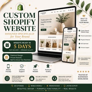 カスタムShopifyウェブサイトデザインとテーマカスタマイズ、プラグインとSEO、サポート付きプレミアムパッケージ